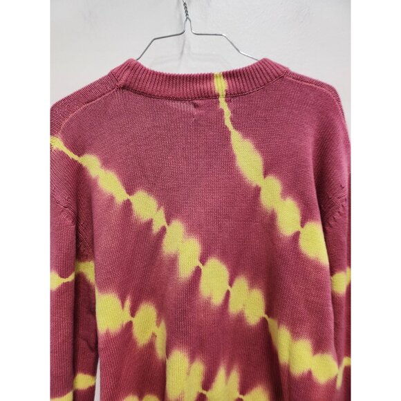 Urban Outfitters Womens BOHO Hippie Sweater Size XS Pink Yellow Tie Dye Pullover - Picture 8 of 8